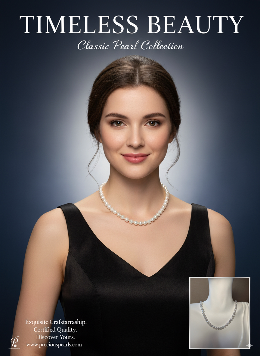Premium Cold White AK Grade Pearl Necklace 5-6mm